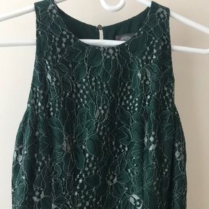 Vince Camuto Dark Green and Silver Floral Dress